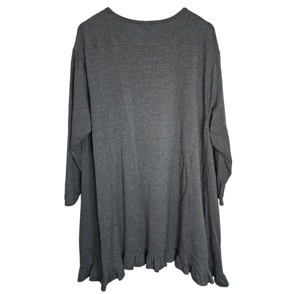 Ali Miles Tunic Women's XL Oversized Flowy Top Grey - Picture 2 of 6